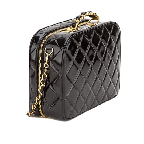 chanel black patent makeup bag|Chanel handbags for men.